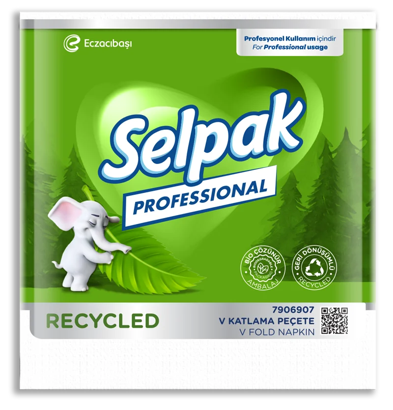 SELPAK RECYCLED V KATLAMA PEÇETE 250 Lİ 5.44 KG (KOLİ=250 Lİ x 18 PK) 7906907