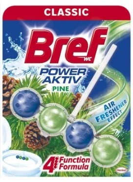 BREF KLOZET KOKUSU POWER AKTIV TEKLİ 4 TOP ÇAM 50g