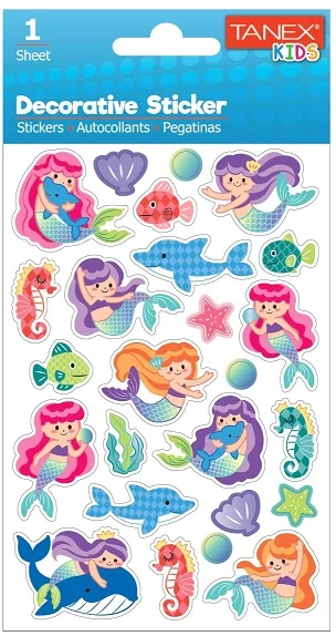 TANEX STICKER DENİZ KIZI SERİSİ 6 ADET TNX-25032