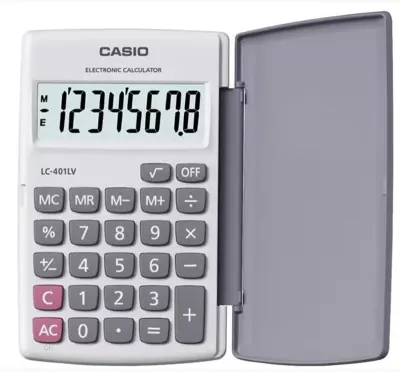 CASIO HESAP MAKİNESİ CEP TİPİ LC-401LV-WE