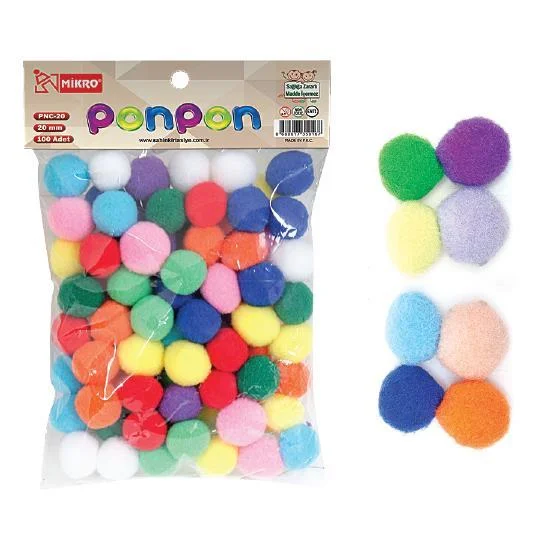 MİKRO PONPON 20 MM 100 LÜ PNC20