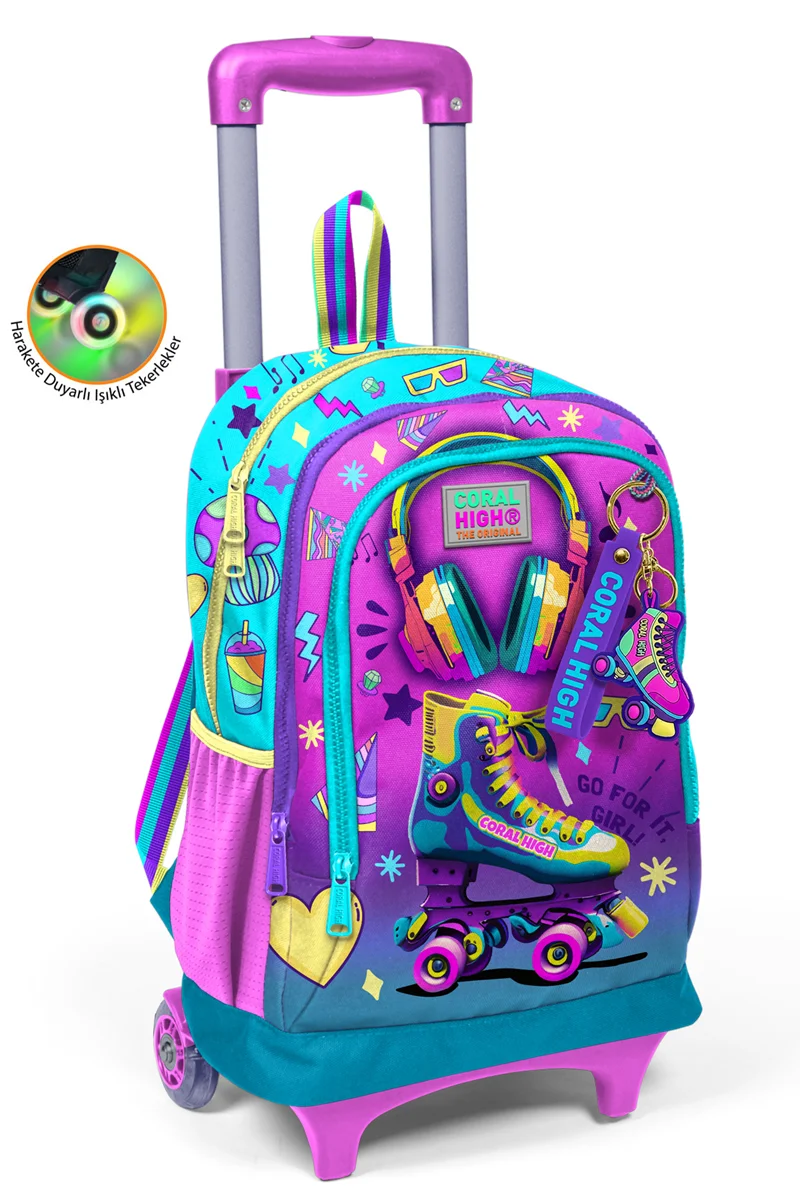 YAYGAN CORAL HIGH ÇEKÇEK SIRT ÇANTA(IŞIKLI TEKERLEK) 23954