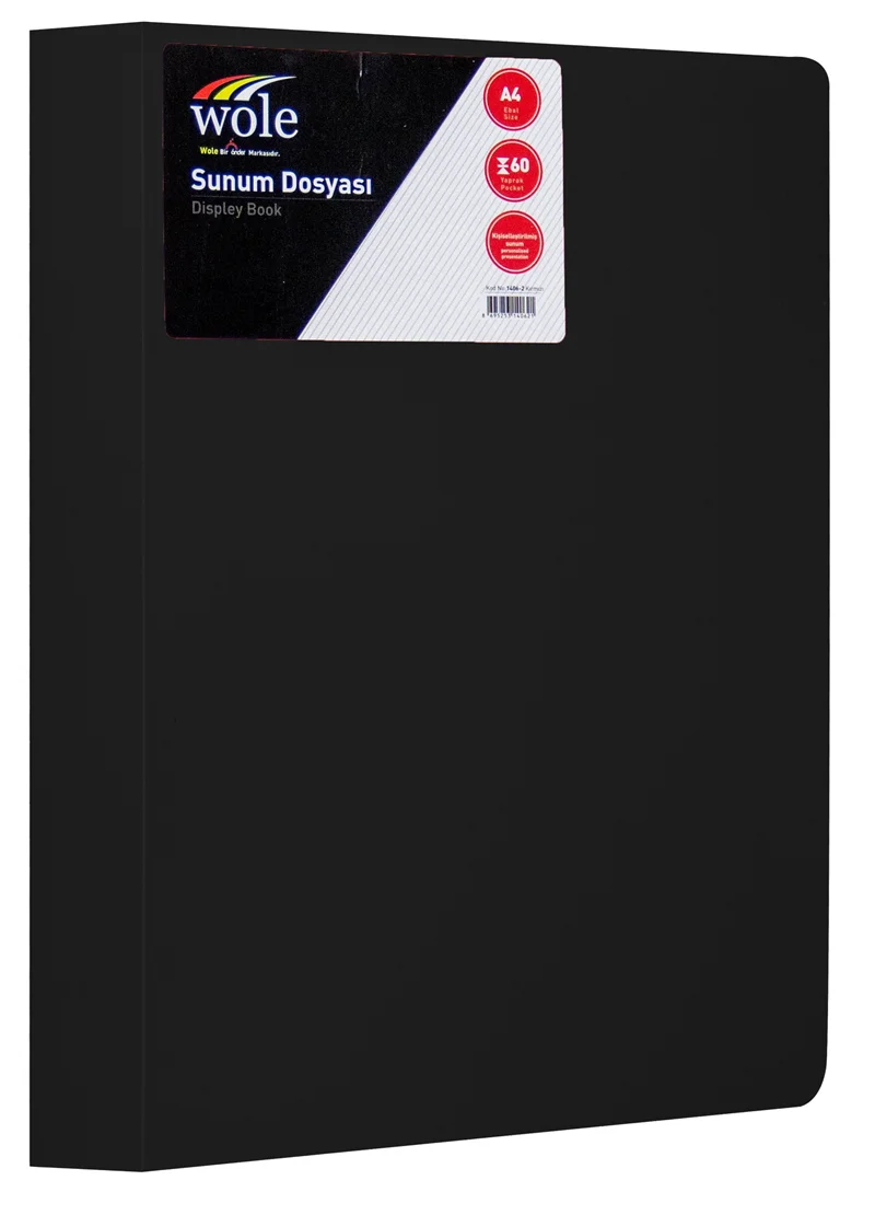 ÖNDER SUNUM DOSYASI A4 WOLE 60 LI SİYAH 1406-3