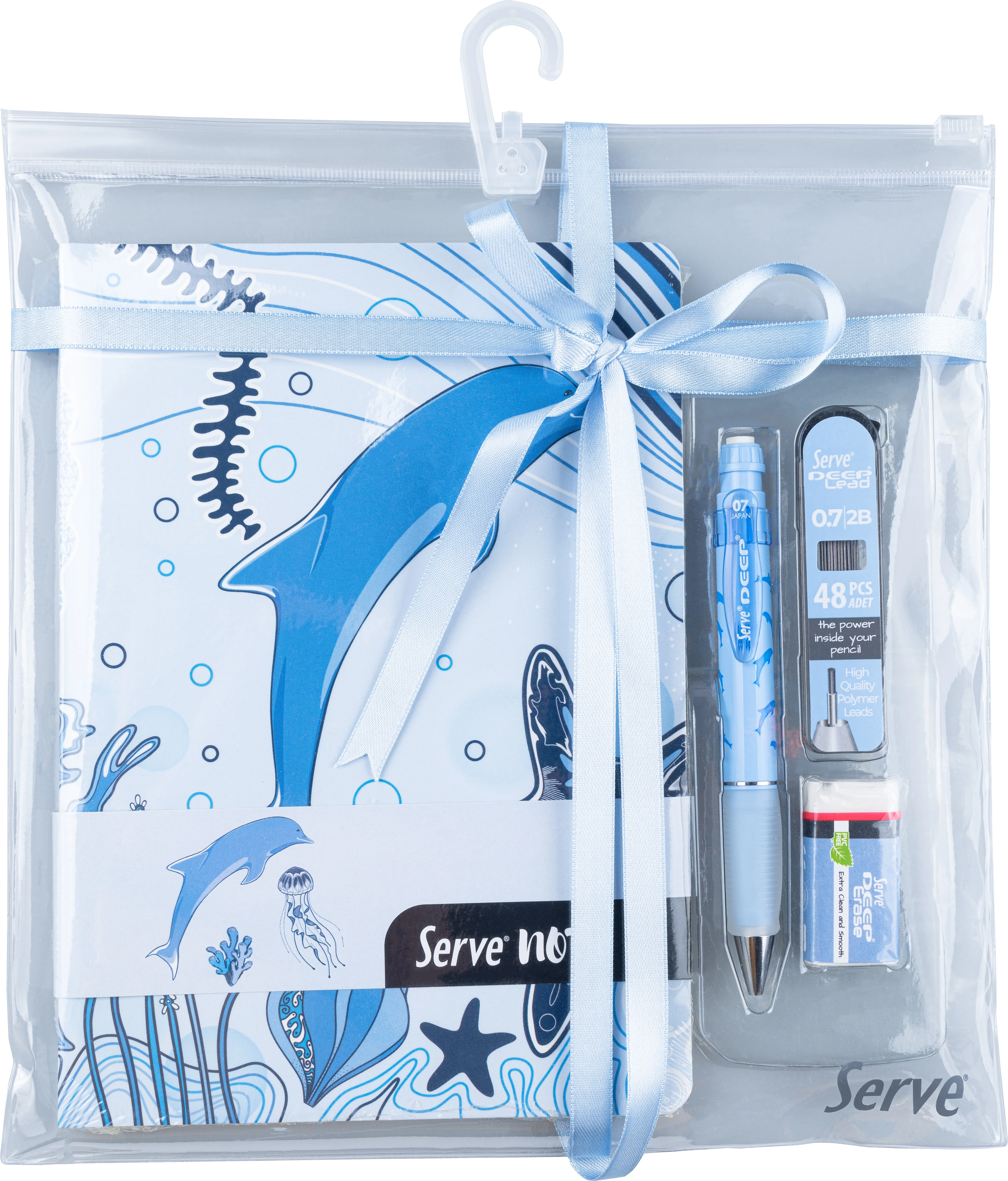 SERVE DEFTER SETİ DESENLİ GÖK MAVİ SV-NTSETDGM