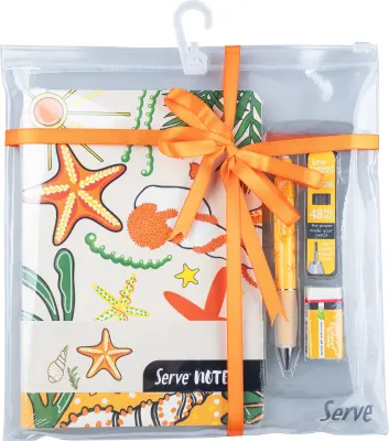 SERVE DEFTER SETİ DESENLİ HARDAL SARI SV-NTSETDHS