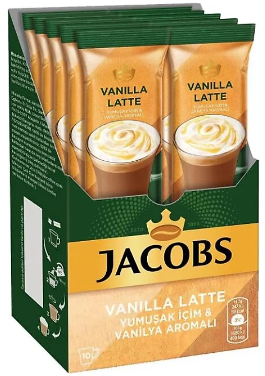 JACOBS VANILLA LATTE ÖZEL KAHVE KARIŞIMI 14.7g 10 LU 4091176