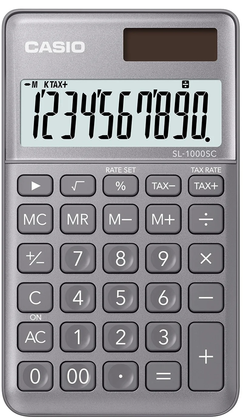 CASIO HESAP MAKİNESİ MASAÜSTÜ SL-1000SC-GY-N-DP EFLATUN