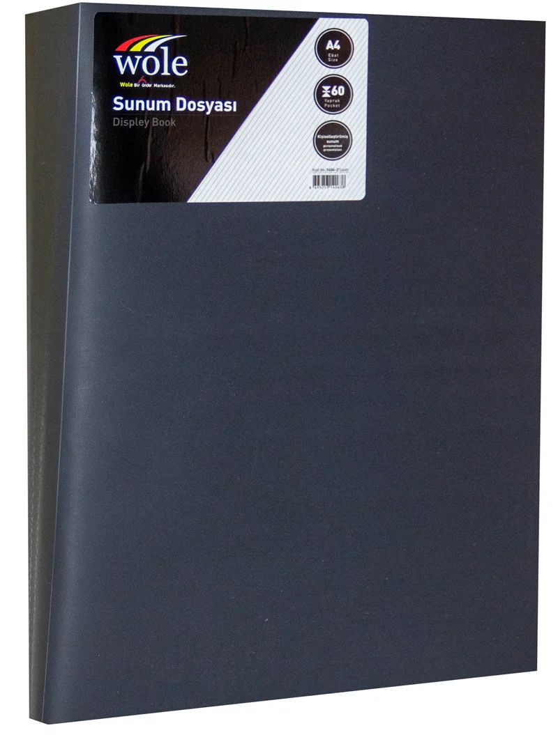 ÖNDER SUNUM DOSYASI A4 WOLE 40 LI SİYAH 1404-3
