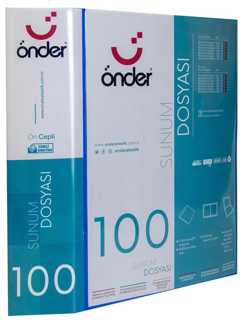 ÖNDER SUNUM DOSYASI PP A4 ÖNCEPLİ 100 LÜ MAVİ 1300-1