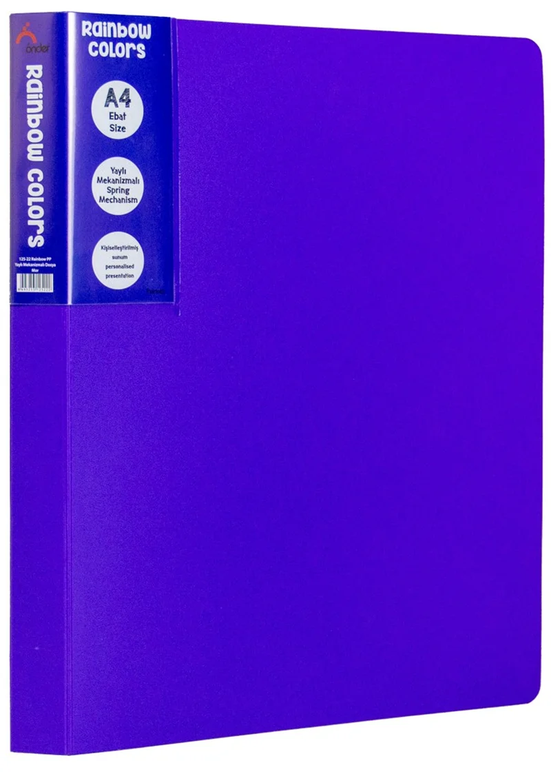 ÖNDER YAYLI DOSYA PP RAINBOW COLORS MOR 125-22