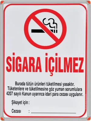PANDA UYARI SİGARA İÇİLMEZ ALÜMİNYUM ÇERÇEVE 50X70 PAN 509