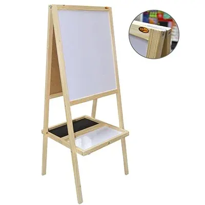 PANDA YAZI TAHTASI ÇATI TİPİ AHŞAP AYAKLI EKO SİYAH + BEYAZ 35x50 PAN 299