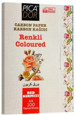PICADOR KARBON KAĞIDI A4 KIRMIZI 100 LÜ KK005
