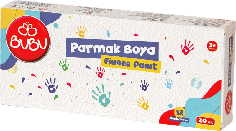 BU-BU PARMAK BOYA 12 RENK BİRLEŞİK POT 20 ML. BUBU-PAR022