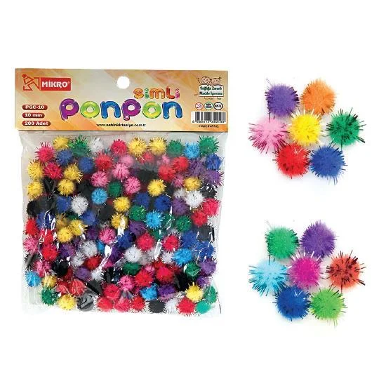 MİKRO PONPON SİMLİ 10 MM 200 LÜ PGC10
