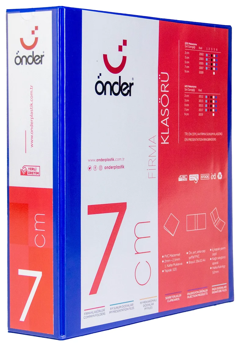ÖNDER HALKALI DOSYA A4 4 HALKA 7 CM LACİVERT 2017-6