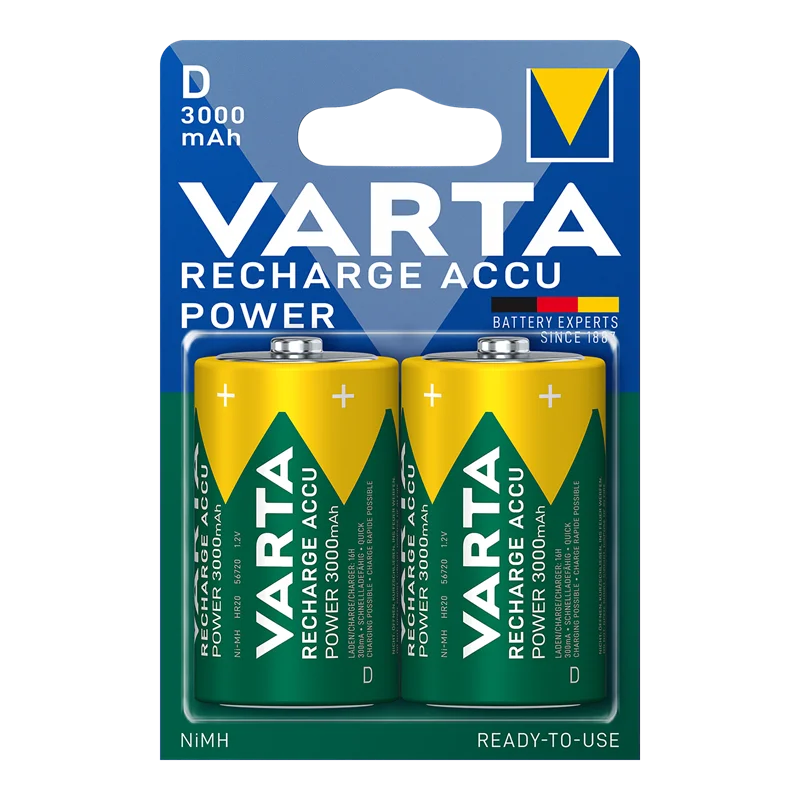 VARTA ŞARJLI  3000MH 2'Lİ D BOY