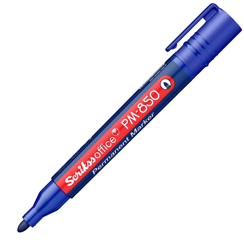 SCRIKSS OFFICE PERMANENT MARKÖR PM-850 YUVARLAK UÇ MAVİ 12 Lİ KUTU