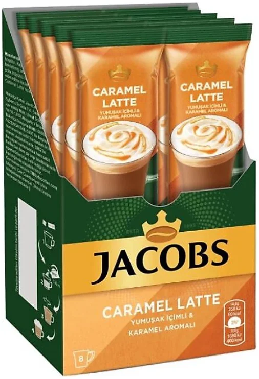JACOBS CARAMEL LATTE ÖZEL KAHVE KARIŞIMI 14.8g  8 Lİ 4091177