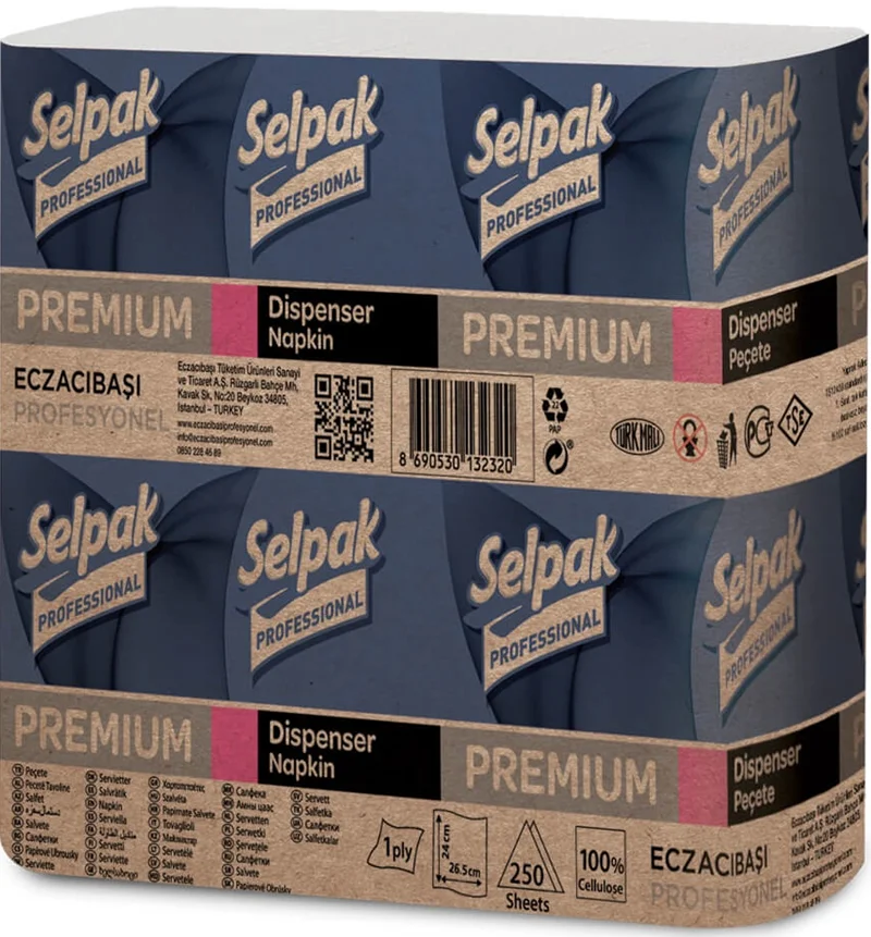 SELPAK PEÇETE DİSPENSER PREMIUM 250 Lİ 5.15 KG (KOLİ=250 Lİ x 18 PK) 7900073