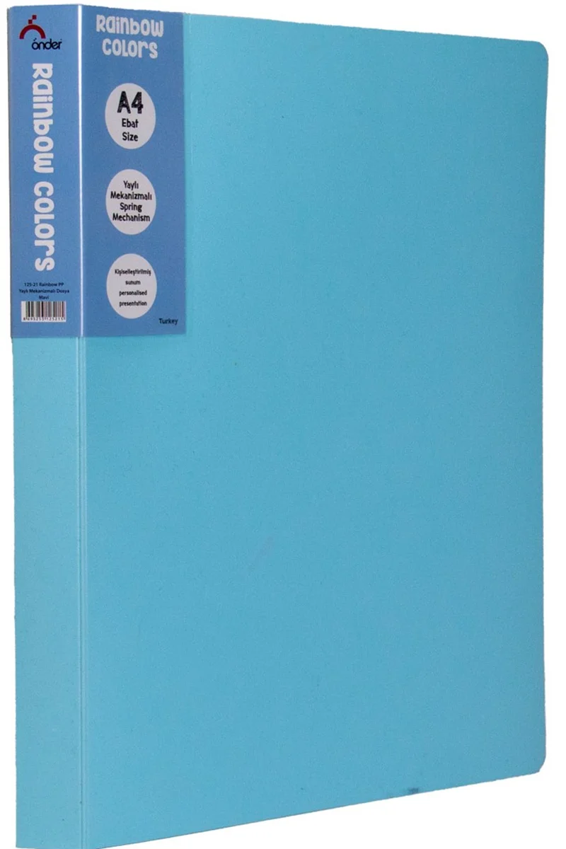 ÖNDER YAYLI DOSYA PP RAINBOW COLORS AÇIK MAVİ 125-21