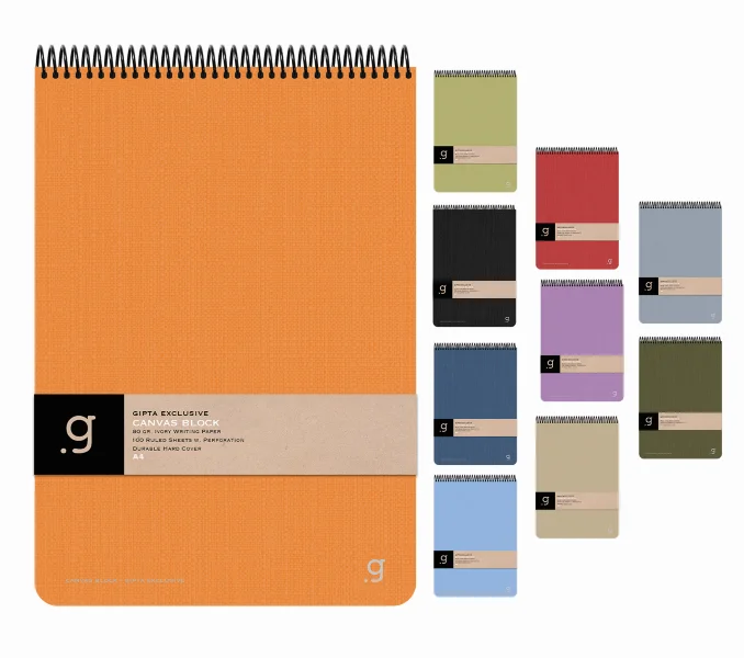 GIPTA DEFTER CANVAS BLOCK 17x24 SPİRALLİ SERT KAPAK 100 YP. ÇİZGİLİ 6998