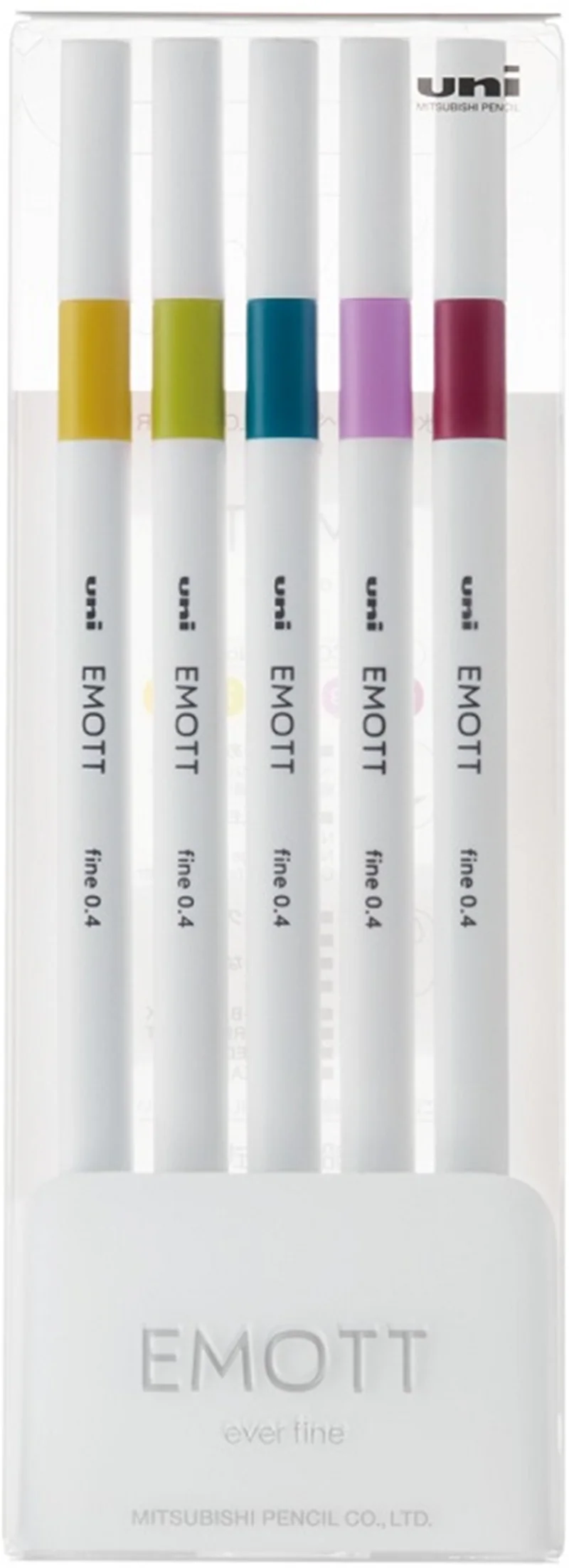 UNİ FINELINER KALEM EMOTT SET PEM-SY/5C.08 0.4 RETRO RENKLER 5 Lİ