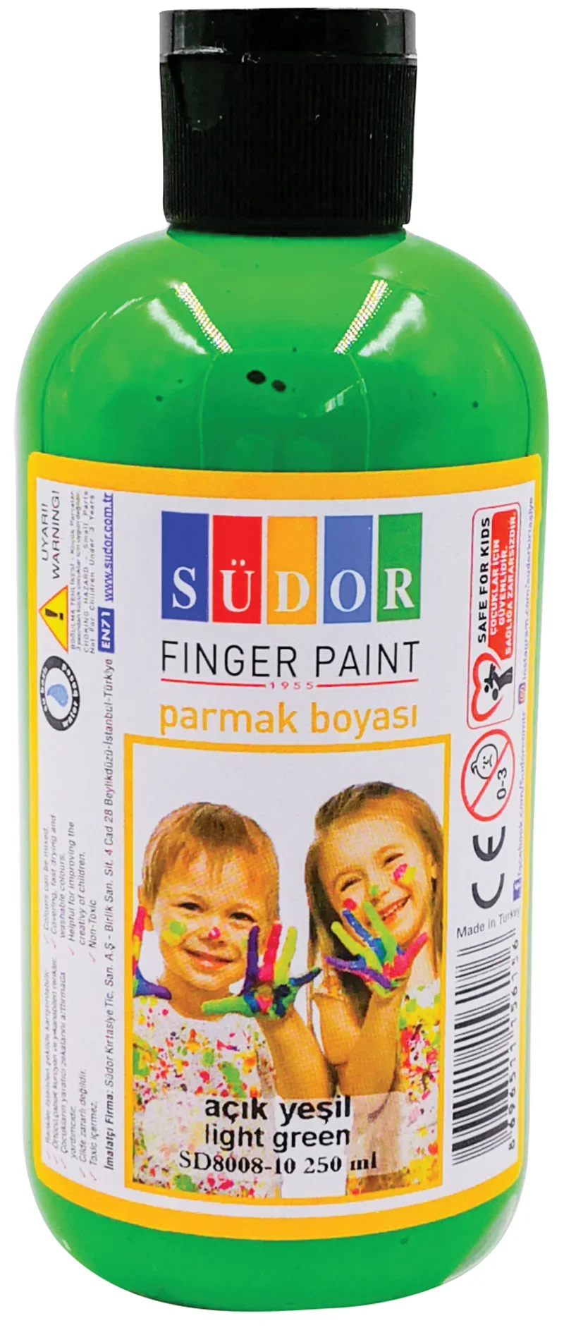 SÜDOR PARMAK BOYASI 250 ML AÇIK YEŞİL SD8008-10