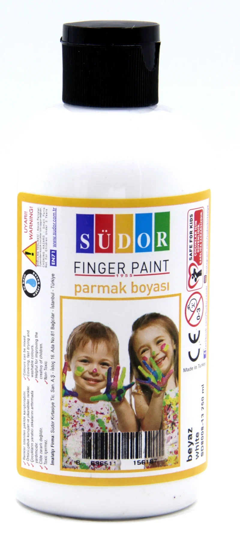 SÜDOR PARMAK BOYASI 250 ML BEYAZ SD8008-13