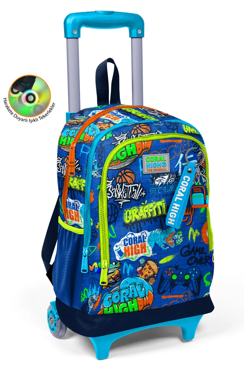 YAYGAN CORAL HIGH ÇEKÇEK SIRT ÇANTA(IŞIKLI TEKERLEK) 23967