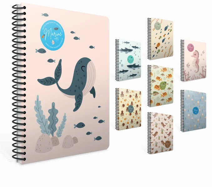 GIPTA DEFTER MARINE NOTES A4 SPİRALLİ KARTON KAPAK 80 YP. KARELİ 7077