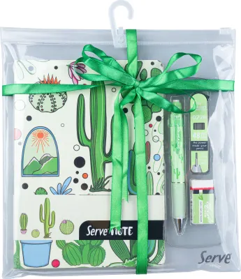 SERVE DEFTER SETİ DESENLİ ELMA YEŞİLİ SV-NTSETDEY