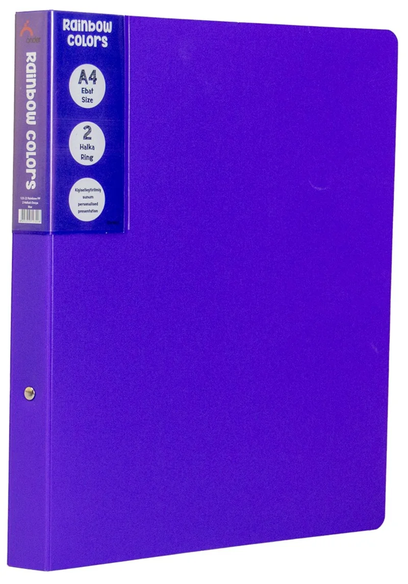 ÖNDER HALKALI DOSYA 2 HALKA PP RAINBOW COLORS MOR 123-22