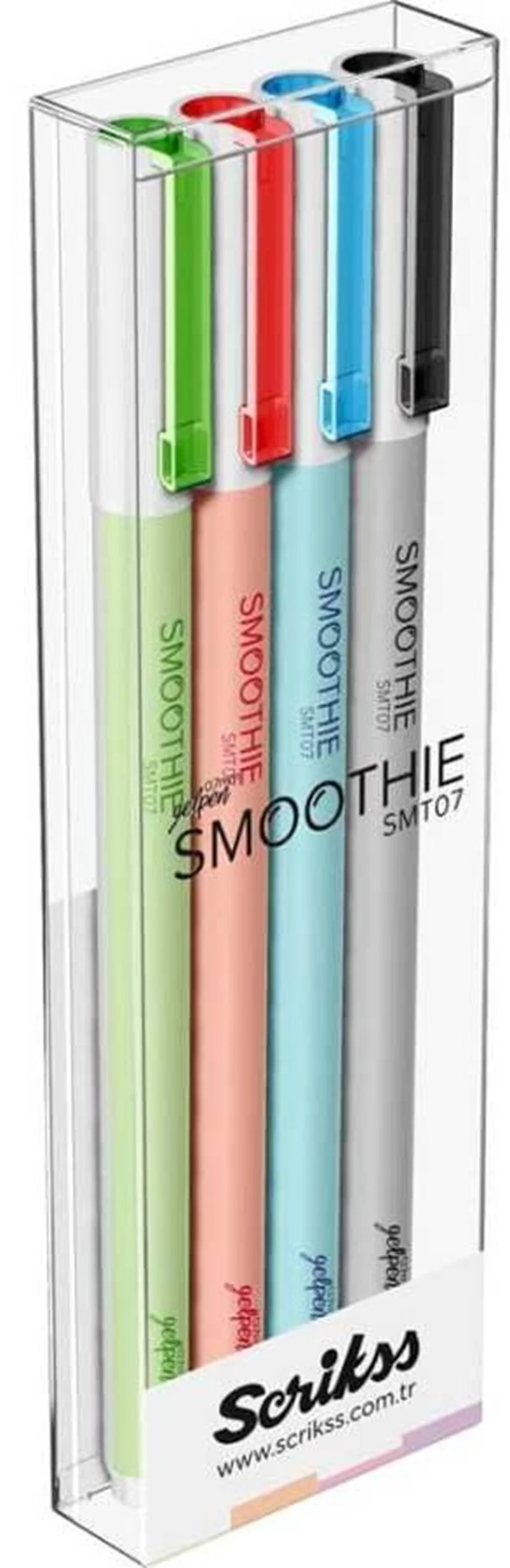 SCRIKSS OFFICE JEL KALEM SMOOTHIE 0.7 KARIŞIK RENK 4 LÜ BLS. (SET-1)
