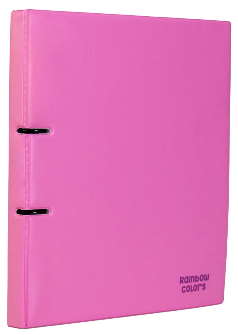 ÖNDER HALKALI DOSYA 2 HALKA PVC RAINBOW COLORS PEMBE 121-23