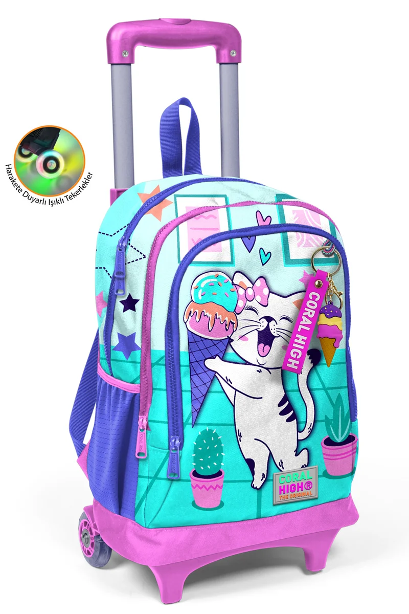 YAYGAN CORAL HIGH ÇEKÇEK SIRT ÇANTA(IŞIKLI TEKERLEK) 23951