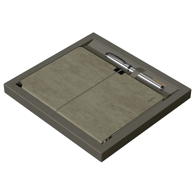 SCRIKSS HEDİYELİK SET SD 600-11 800M ROLLER KALEM KROM + DEFTER VERONA A5 YEŞİL