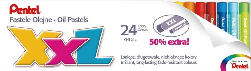 PENTEL PASTEL BOYA XXL YAĞLI GHT-24PL 24 RENK Y GHT-24PL
