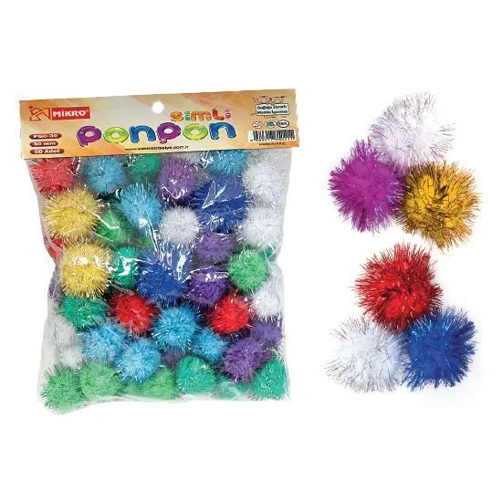 MİKRO PONPON SİMLİ 30 MM 50 Lİ PGC30