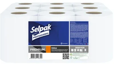 SELPAK HAVLU İÇTEN ÇEKMELİ PREMIUM 21 CM 140 MT 9 LU KOLİ 6.88 KG 9681108