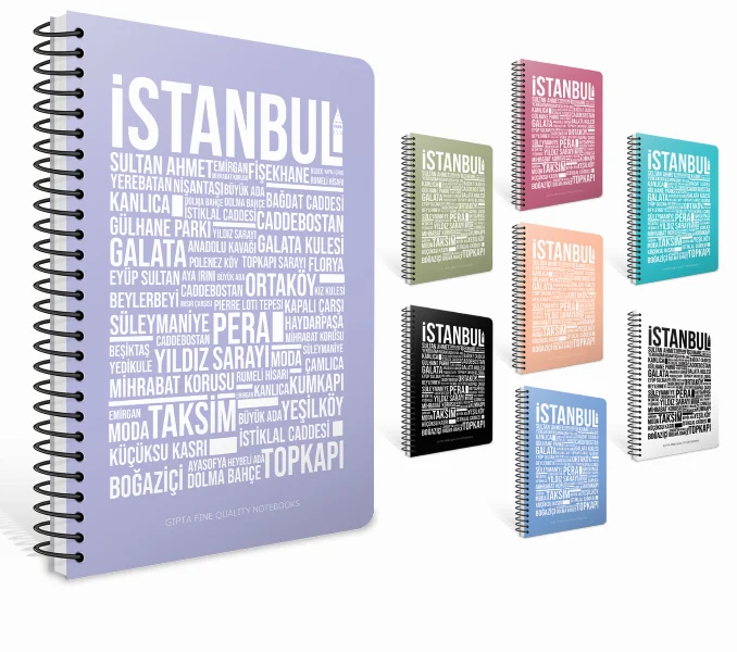 GIPTA DEFTER İSTANBUL A4 SPİRALLİ KARTON KAPAK 80 YP. KARELİ 7262