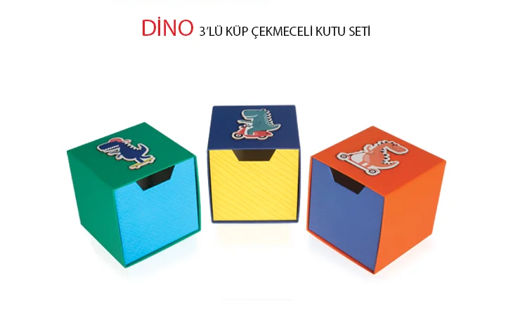 GIPTA DINO KÜP ÇEKMECELİ  3 LÜ KUTU SETİ 4-BX15640-2161