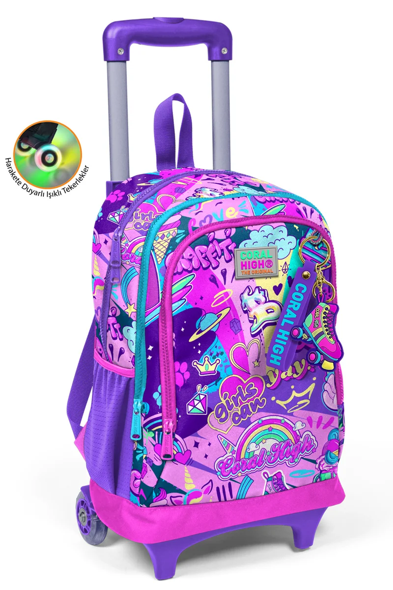 YAYGAN CORAL HIGH ÇEKÇEK SIRT ÇANTA(IŞIKLI TEKERLEK) 23960