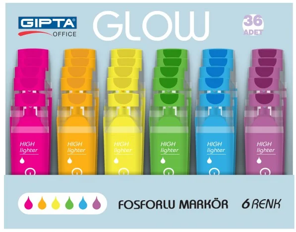 GIPTA FOSFORLU KALEM NEON 36 LI STAND F157800