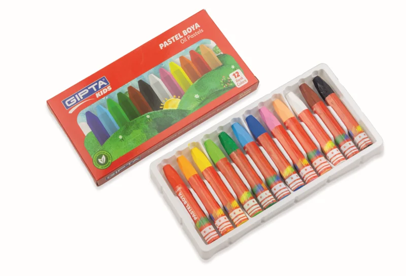 GIPTA PASTEL BOYA 12 RENK KÖŞELİ K360100