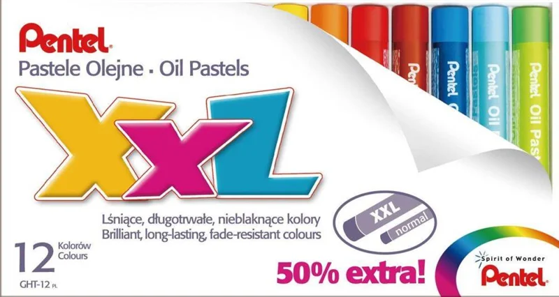 PENTEL PASTEL BOYA XXL YAĞLI GHT-12PL 12 RENK Y GHT-12PL
