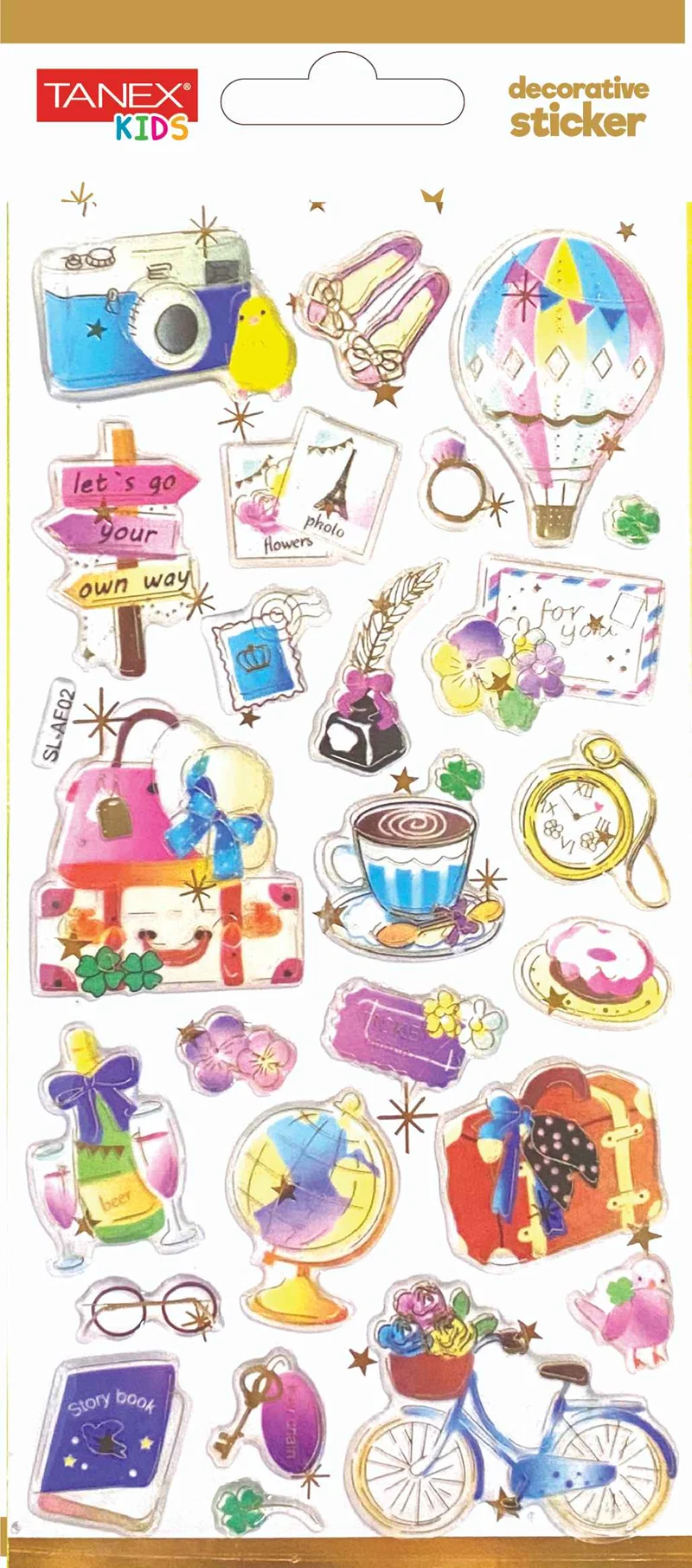 TANEX ETİKET DECORATİVE STICKER-20 PUFFY 5 ADET TNX-5019