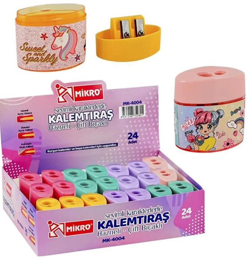 MİKRO KALEMTIRAŞ MK-4004 ÇİFTLİ HAZNELİ