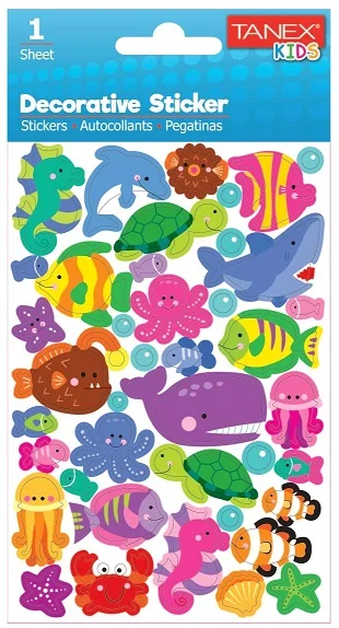 TANEX STICKER DENİZ HAYVANLARI SERİSİ 6 ADET TNX-25031