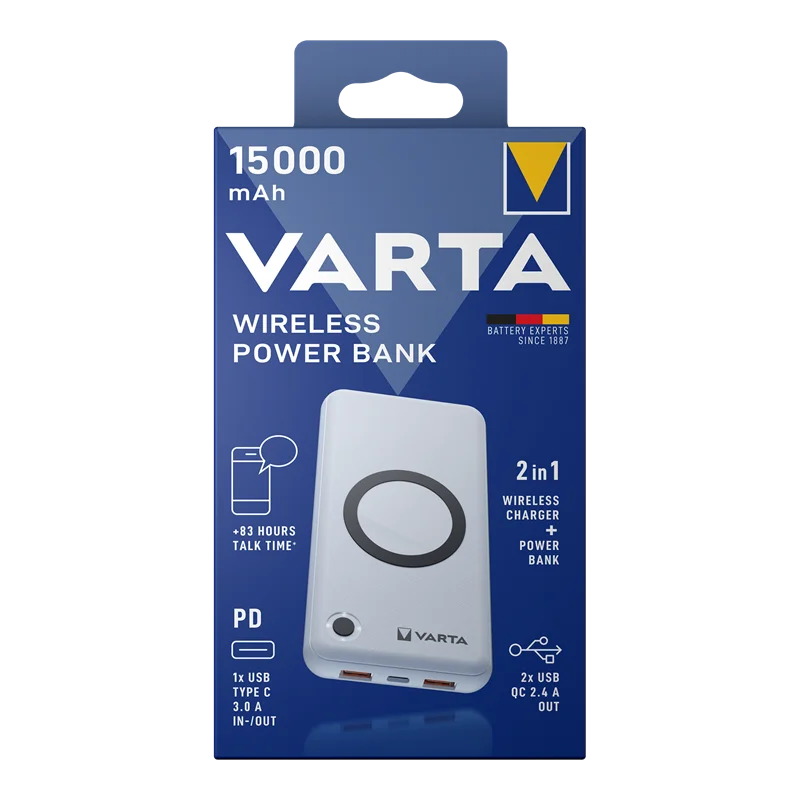 VARTA POWERBANK KABLOSUZ 15000'LİK